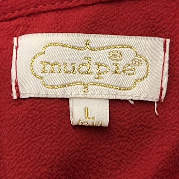 MUD PIE Red Ruffle Hem Blouse  - Size Large - Picture 11 of 13